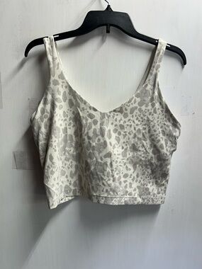 lululemon athletica Cream and Light Gray Leopard Cropped Tank top